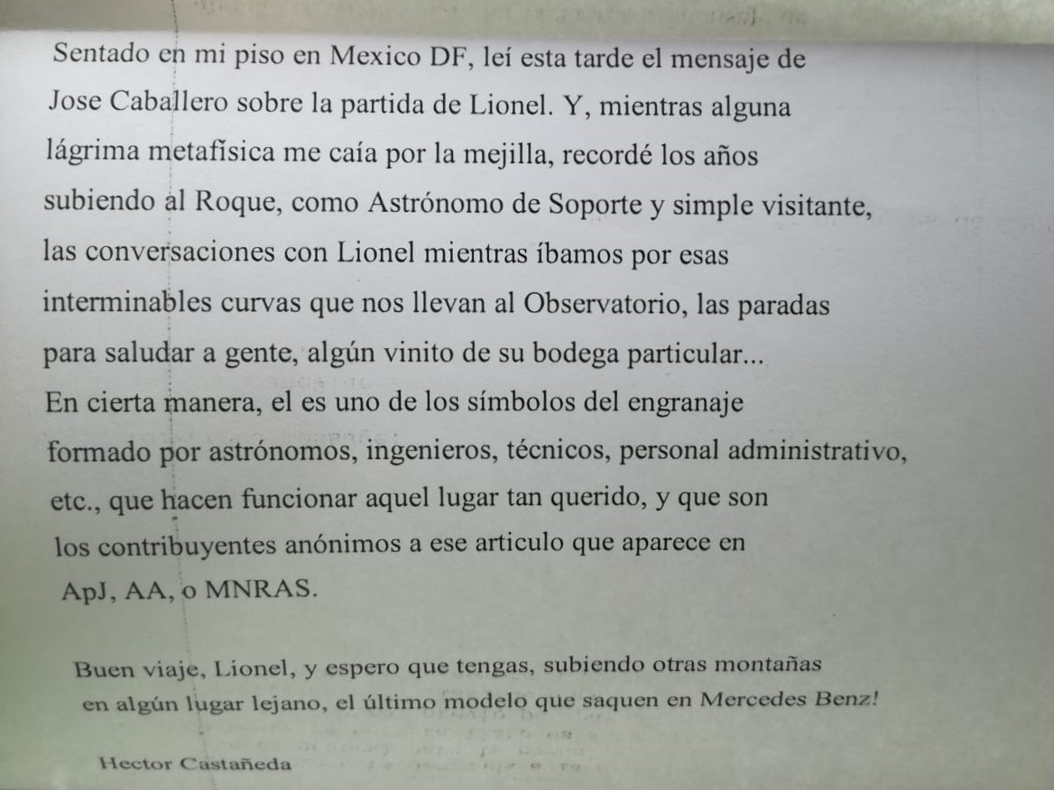 Correo condolencias Lionel