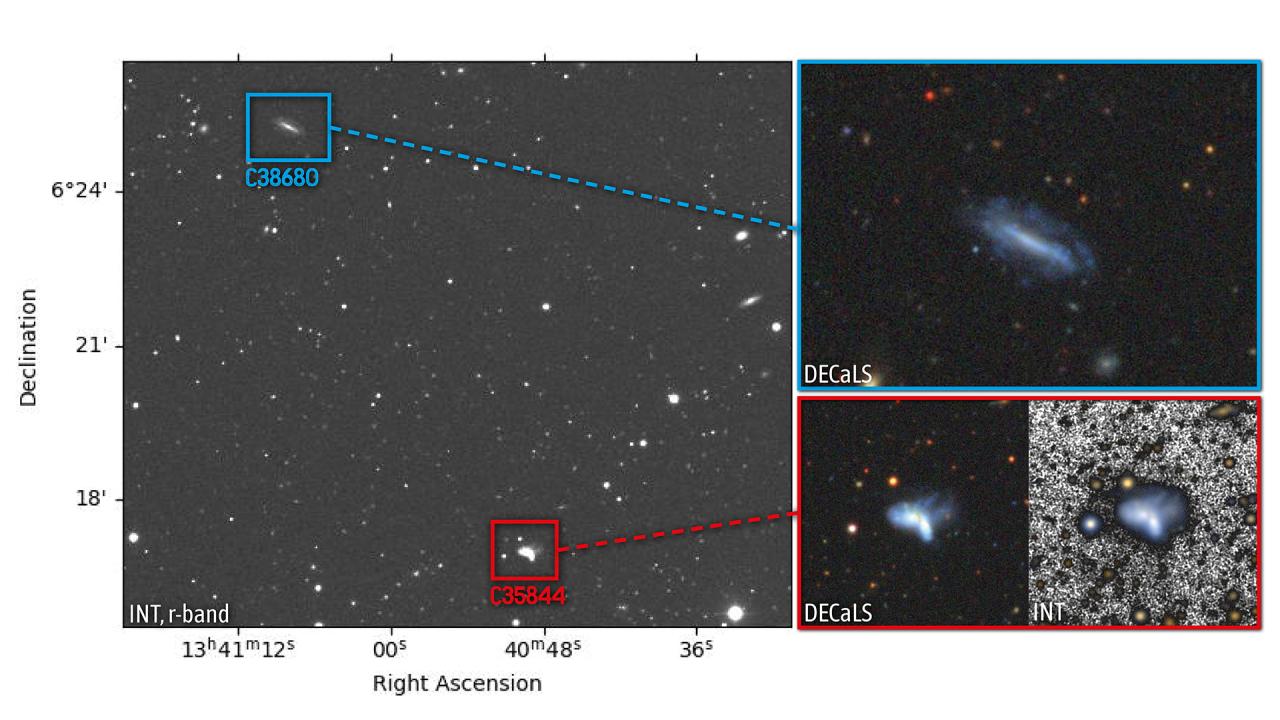 Raro par de galaxias enanas en interacción observado por el proyecto CAVITY