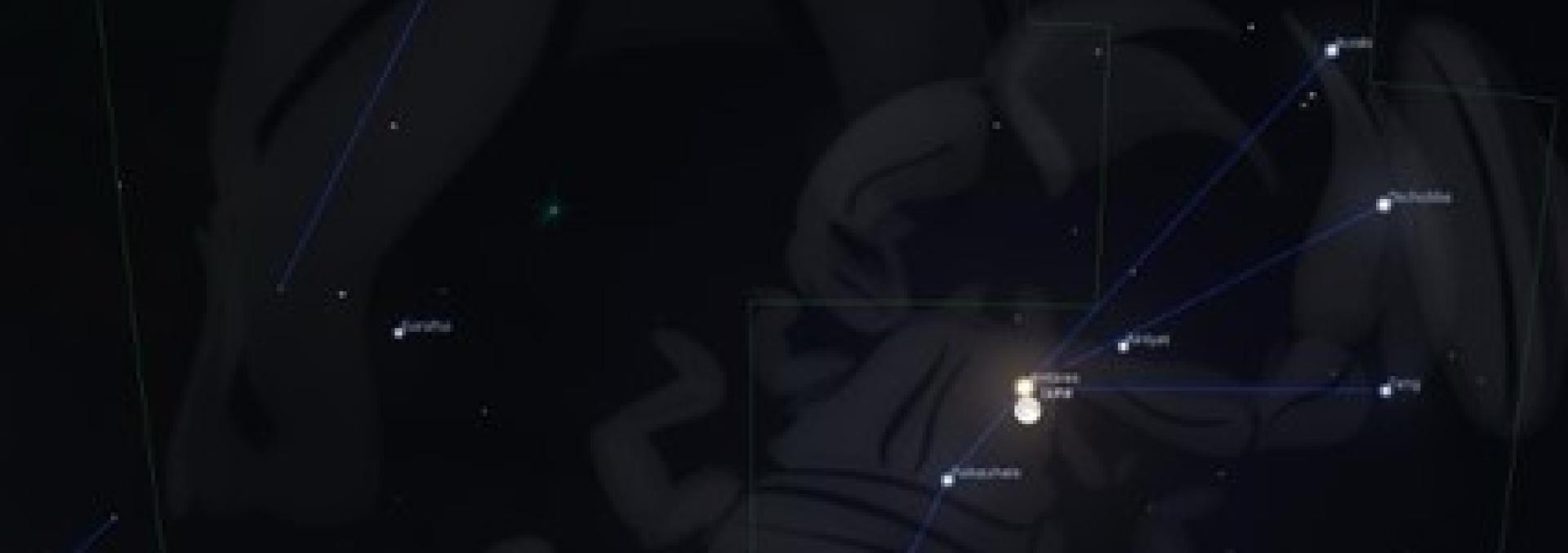 Región del cielo de la Constelación del Escorpión, una de las más fácilmente reconocibles. Durante la noche del 23 al 24 de mayo, desde Canarias, la Luna cruzará muy próxima a la estrella Antares, el corazón del escorpión. Imagen simulada para las 05:00 del viernes 24 de mayo con el programa Stellarium. 