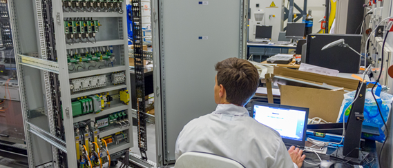 View of the power cabinet at the laboratory