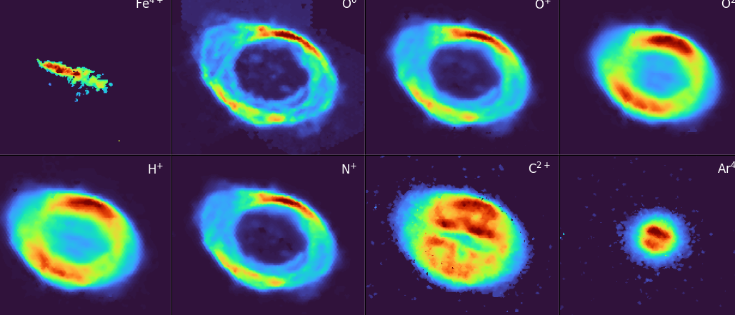 Imágenes individuales de líneas de la Nebulosa del Anillo obtenidas con WEAVE