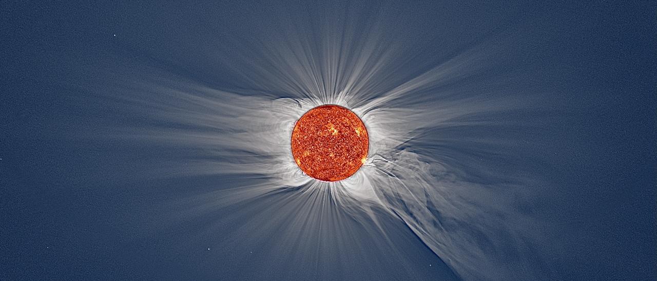 Solar corona in visible light during a solar eclipse