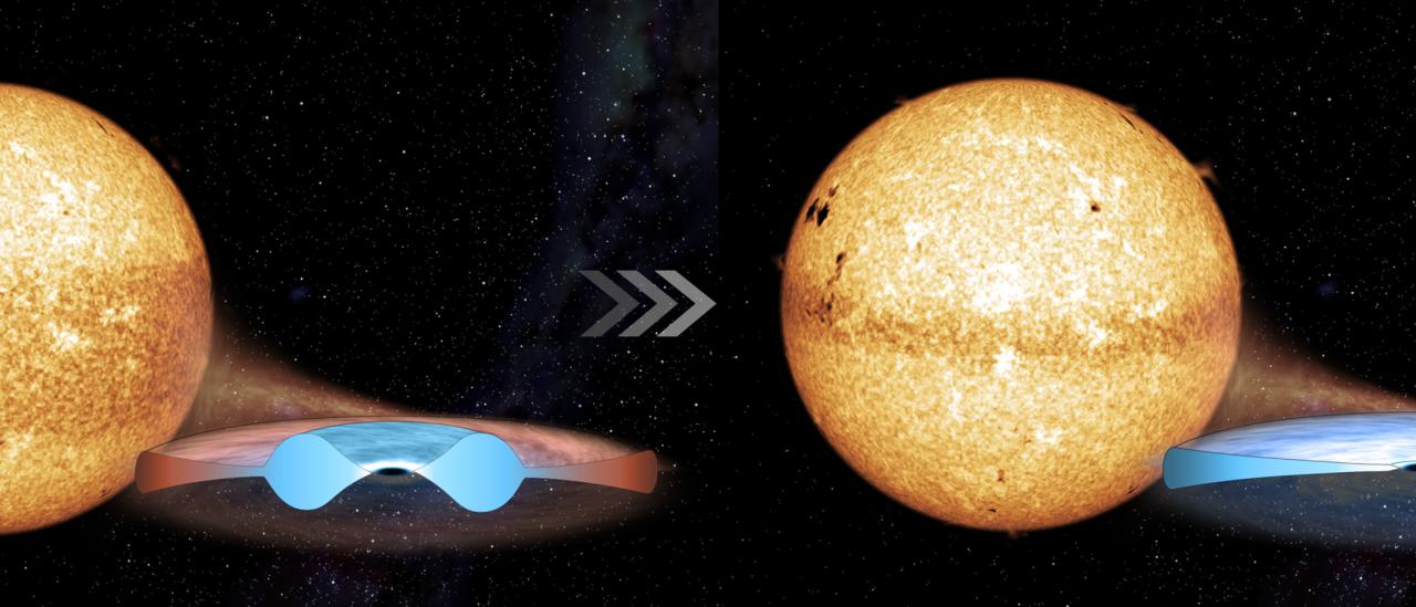 Artist’s impression of MAXI J0637−430 during an eruption