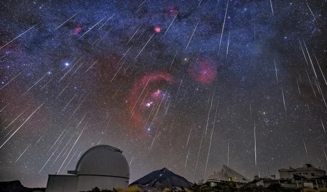 Las Gemínidas desde el Observatorio del Teide. Crédito: Daniel López
