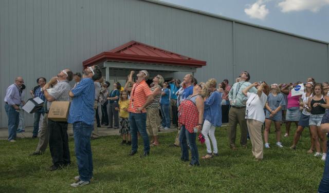 People watching a solar eclipse in the United States in 2017
