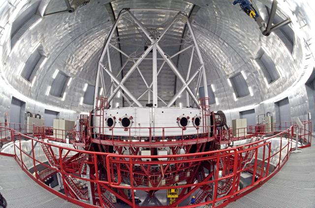 Inside the Gran Telescopio CANARIAS dome (GTC)