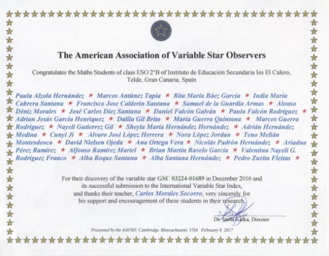 High School students in the Canary Islands discover two variable stars