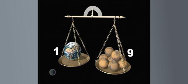 Masas relativas Tierra/Marte
