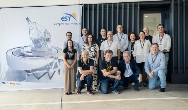 The EST team and the review panel during the live sessions of the Preliminary Design Review held at IACTEC (Tenerife) on October 21st–22nd, 2025.