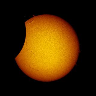 Eclipse parcial de Sol de 2015 desde Granadilla (Tenerife). Daniel López / IAC. Eclipse solar