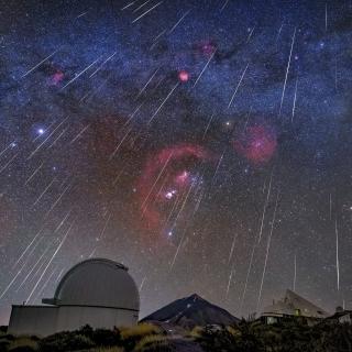 Las Gemínidas desde el Observatorio del Teide. Crédito: Daniel López