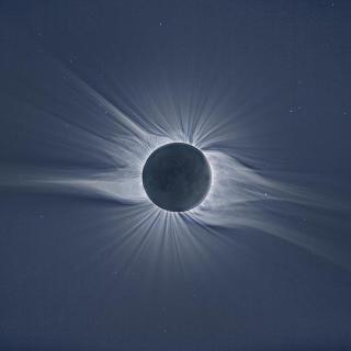 The solar corona during an eclipse in Novosibirsk (Russia)