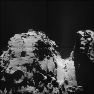 Imagen a alta resolución del 67P/Churyumov-Gerasimenko tomada por NavCam. Crédito: ESA Imagen a alta resolución del 67P/Churyumov-Gerasimenko tomada por NavCam. Crédito: ESA