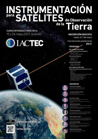 Poster of the course on “Introduction to instrumentation for Earth observation satellites". Credit: Gabriel Pérez, SMM (IAC). Poster of the course on “Introduction to instrumentation for Earth observation satellites". Credit: Gabriel Pérez, SMM (IAC).