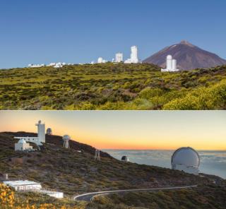 Teide Observatory (above) and Roque de los Muchachos Observatory (below). Credits: Daniel López and Pablo Bonet (IAC). Teide Observatory (above) and Roque de los Muchachos Observatory (below). Credits: Daniel López and Pablo Bonet (IAC).