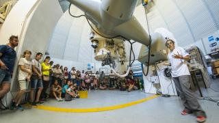 Guided tour at the Optical Ground Station (OGS) during the Open Days 2016 at the Teide Observatory. Credit: Daniel Padrón. Guided tour at the Optical Ground Station (OGS) during the Open Days 2016 at the Teide Observatory. Credit: Daniel Padrón.