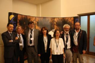 Left to right: Daniele Gallieni (A.D.S. international), Manolo Collados (Instituto de Astrofísica de Canarias, IAC), Fabio Manni (SRS Engineering), Francesca Zuccarello (Università di Catania), Ilaria Ermolli (Instituto Nazionale di Astrofisica), Francesc Left to right: Daniele Gallieni (A.D.S. international), Manolo Collados (Instituto de Astrofísica de Canarias, IAC), Fabio Manni (SRS Engineering), Francesca Zuccarello (Università di Catania), Ilaria Ermolli (Instituto Nazionale di Astrofisica), Francesc