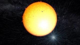 The massive pulsar in the binary system PSR J2215+5135, illustrated in the Figure, heats up the inner face of its companion star. Credit: Gabriel Pérez, SMM (IAC).