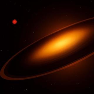 Eclipse caused by a super-Jupiter or brown dwarf with massive rings 