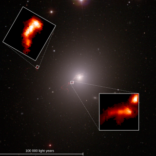 Galaxia gigante M87 combinando observaciones en luz visible 