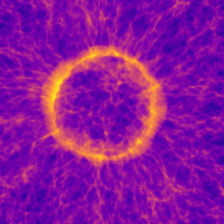 Artist’s impression of the accoustic oscillations of normal (“baryonic”) matter, taken from one of thousands of simulations used in the study/ Francisco-Shu Kitaura & Francesco Sinigaglia Artist’s impression of the accoustic oscillations of normal (“baryonic”) matter, taken from one of thousands of simulations used in the study/ Francisco-Shu Kitaura & Francesco Sinigaglia