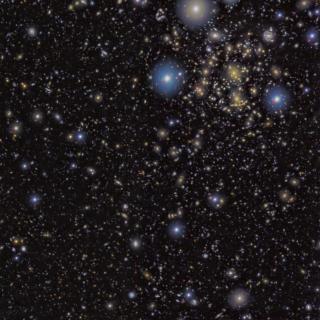 Image of the galaxy cluster Abell 370, one of the regions of the sky observed in the SHARDS Frontier Fields project. This is the deepest image ever taken to detect galaxies with emission lines, which are actively forming stars. The centre of the cluster is in the upper right of the image. In the same area, you can see gravitationally amplified galaxies, some of them showing highly deformed and lengthened morphologies, known as arcs. Credit: GRANTECAN Image of the galaxy cluster Abell 370, one of the regions of the sky observed in the SHARDS Frontier Fields project. This is the deepest image ever taken to detect galaxies with emission lines, which are actively forming stars. The centre of the cluster is in the upper right of the image. In the same area, you can see gravitationally amplified galaxies, some of them showing highly deformed and lengthened morphologies, known as arcs. Credit: GRANTECAN