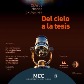 Cartel de la próxima sesión de Del Cielo a la tesis / IAC