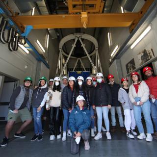 The students from Barlovento, with Gloria Andreuzzi, the first to come back to the Observatory