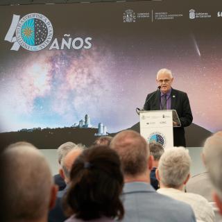El director del Instituto de Astrofísica de Canarias, durante el acto de conmemoración del 40 Aniversario / IAC El director del Instituto de Astrofísica de Canarias, durante el acto de conmemoración del 40 Aniversario / IAC