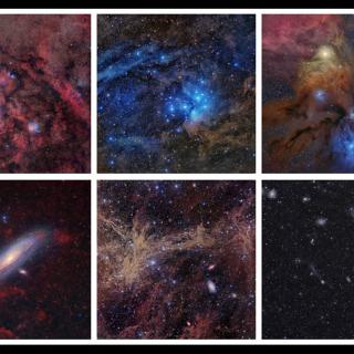 Imágenes que componen la muestra "100 Lunas cuadradas" junto al astrógrafo STC. Crédito: Daniel López /IAC. Imágenes que componen la muestra "100 Lunas cuadradas" junto al astrógrafo STC. Crédito: Daniel López /IAC.
