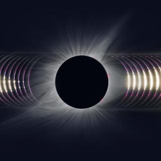Secuencia fotográfica de un eclipse solar total