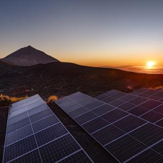Solar panels installed at the Teide Observatory