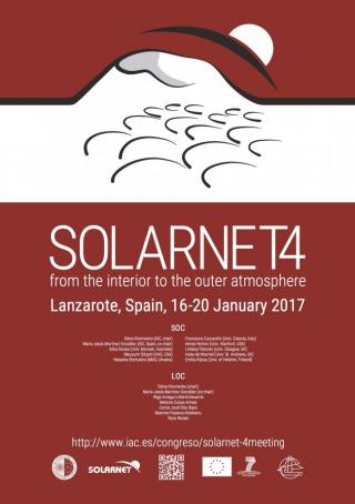 Cartel de la IV Reunión SOLARNET “El Sol desde el interior hasta su atmósfera externa”. Crédito: IAC (idea original de Stefany Cabrejos Novoa). 8526