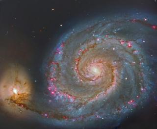 Imagen de M51, más conocida como la Galaxia Remolino. Localizada a 23 millones de años luz de distancia de la Tierra, esta magnífica espiral se observó utilizando el instrumento OSIRIS en el telescopio GTC con un tiempo de exposición de dos minutos. Para 8094