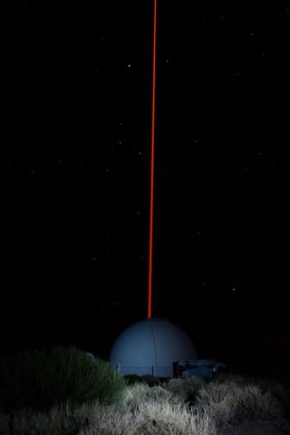 First light of the ESO Wendelstein Laser Guide Star unit at the Teide Observatory, Tenerife. Credits: Rosa Macías. First light of the ESO Wendelstein Laser Guide Star unit at the Teide Observatory, Tenerife. Credits: Rosa Macías.