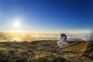 El Gran Telescopio CANARIAS (GTC), ubicado a unos 2.400 metros de altitud en el Observatorio del Roque de los Muchachos, en Garafía (La Palma). Crédito:Pablo Bonet. 7937