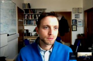 Roberto Trotta, Researcher at Imperial College, London, and one of the lecturers at the Winter School of the Astrophysics Institute of the Canaries (IAC) about Bayesian methods. Image taken during his lecture via videoconference.