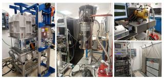 Vista general del laboratorio de imagen y sensores astronómicos (LISA). Vista de un laboratorio con armarios, un banco de trabajo y varios elementos electrónicos, mecánicos y cables