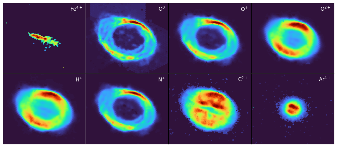 Imágenes individuales de líneas de la Nebulosa del Anillo obtenidas con WEAVE